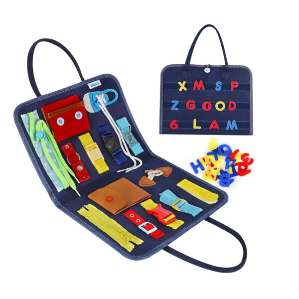 Esjay Toddler Busy Board, Sensory Board for Fine Motor Skill