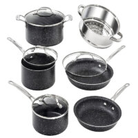 GRANITESTONE 10 Piece Cookware Set, Scratch-Proof, Nonstick Granite-Coated, PFOA-Free As Seen On TV