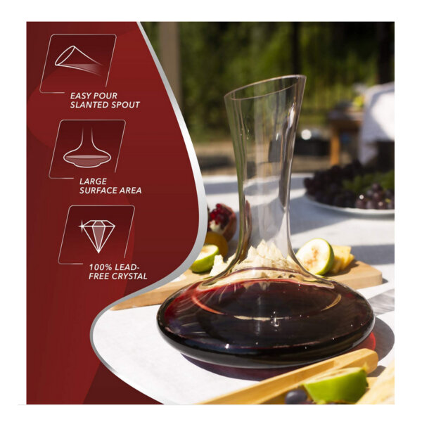 Le Chateau Red Wine Decanter Aerator easy pour slanted spout