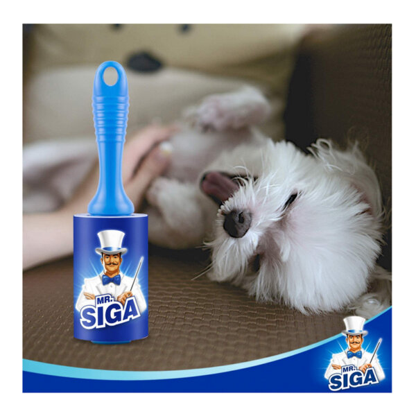 MR.SIGA Extra Sticky Lint Roller Pet Hair Remover with Easy Tear Sheets, 5-Pack, Blue