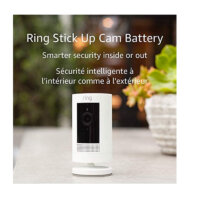 Ring Stick Up Cam Battery – HD security camera with two-way talk, Works with Alexa – White