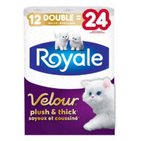 Royale Velour, Plush & Thick Toilet Paper, 12 Double Equal 24 Rolls, 142 Bath Tissues Per Roll