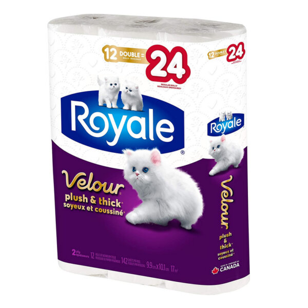 Royale Velour, Plush & Thick Toilet Paper, 142 Bath Tissues Per Roll