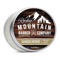 Shaving Cream for Men – Made in Canada – With Sandalwood Essential Oil – Thick Lather for Traditional and Cartridge Shaving – by Rocky Mountain Barber Company – 5oz Tin