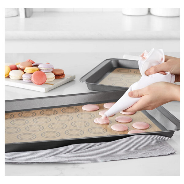 Amazon Basics Silicone Macaron Baking Mat Sheet, Set of 2 cookies