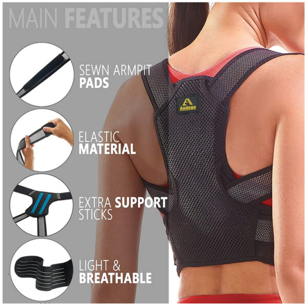 Back Brace Posture Corrector Women Men - Elastic Shoulder Posture Corrector for Upper & Lower Back Support Main features