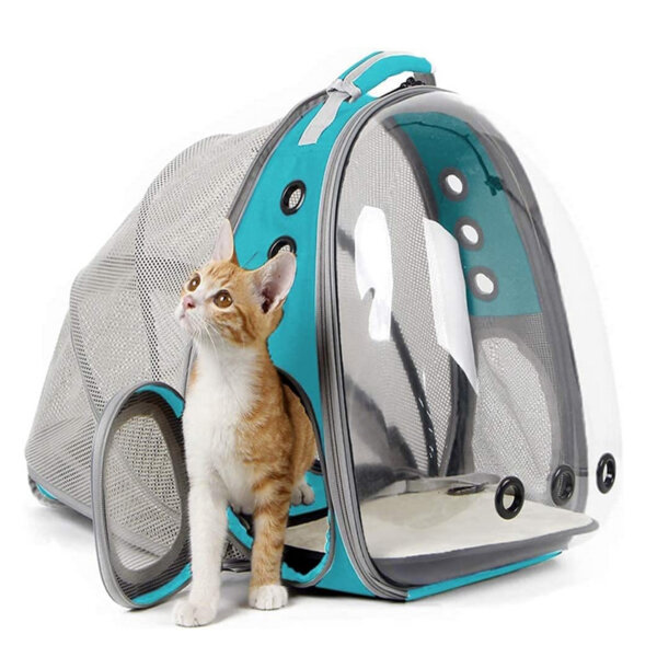 Expandable Cat Backpack, Space Capsule Bubble Transparent Clear Pet Carrier for Small Dog