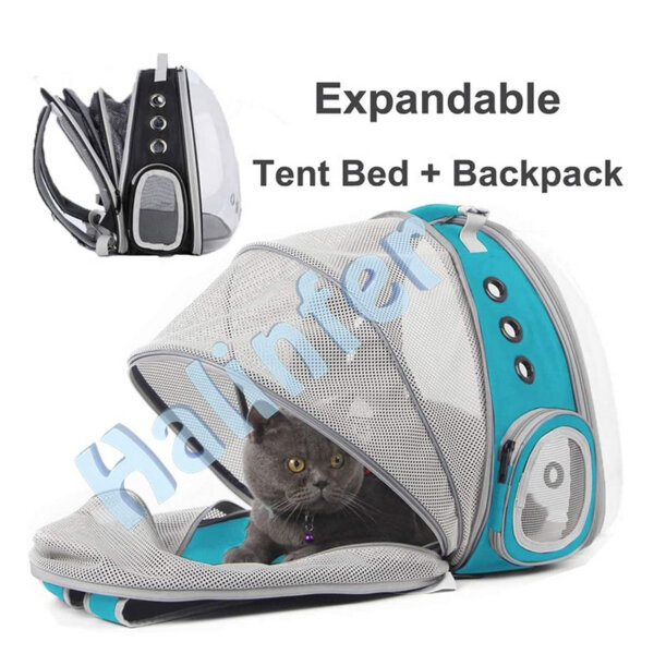 Expandable Cat Backpack, Space Capsule Bubble Transparent Clear Pet Carrier for Small Dog, Expandable