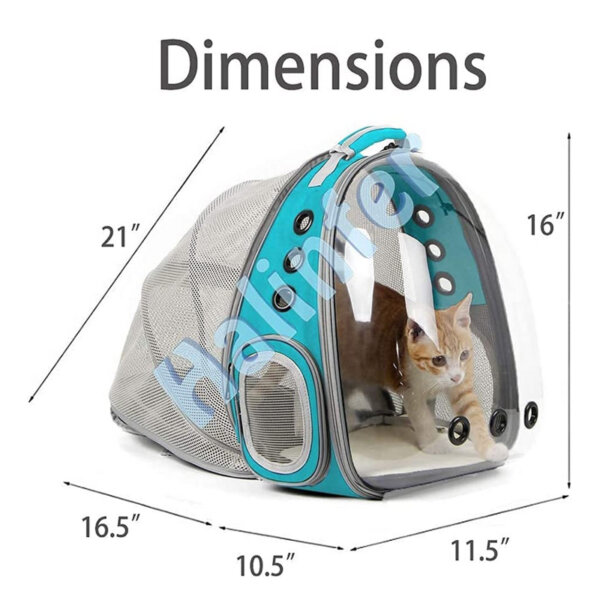 Expandable Cat Backpack, Space Capsule Bubble Transparent Clear Pet Carrier for Small Dog, Size