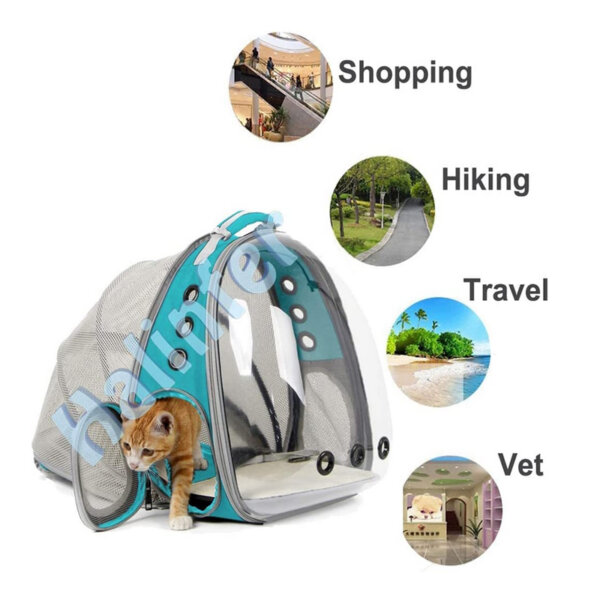 Expandable Cat Backpack, Space Capsule Bubble Transparent Clear Pet Carrier for Small Dog Travel