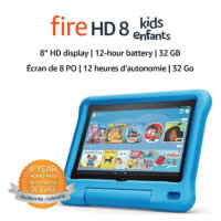 Fire HD 8 Kids tablet, 8″ HD display, ages 3-7, 32 GB, Blue Kid-Proof Case