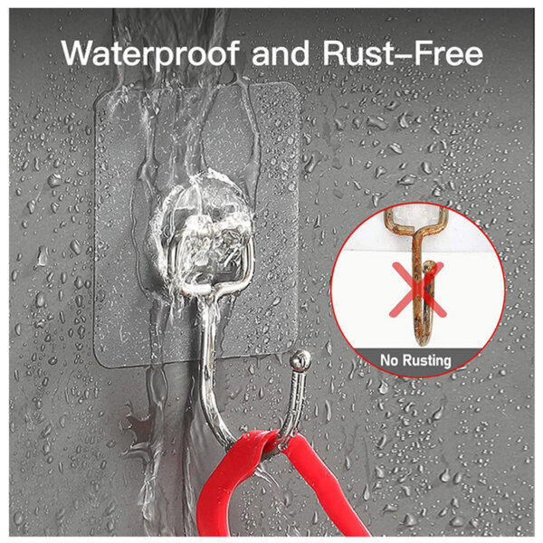 Large Adhesive Hooks for Hanging Heavy-Duty 44Ib(Max) 10 Packs waterproof and rust free