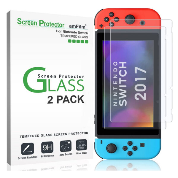 amFilm Nintendo Switch Screen Protector (2 Pack)