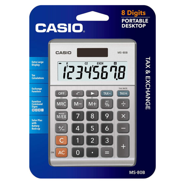 Casio MS-80B Standard Function Desktop Calculator,Black portable desktop