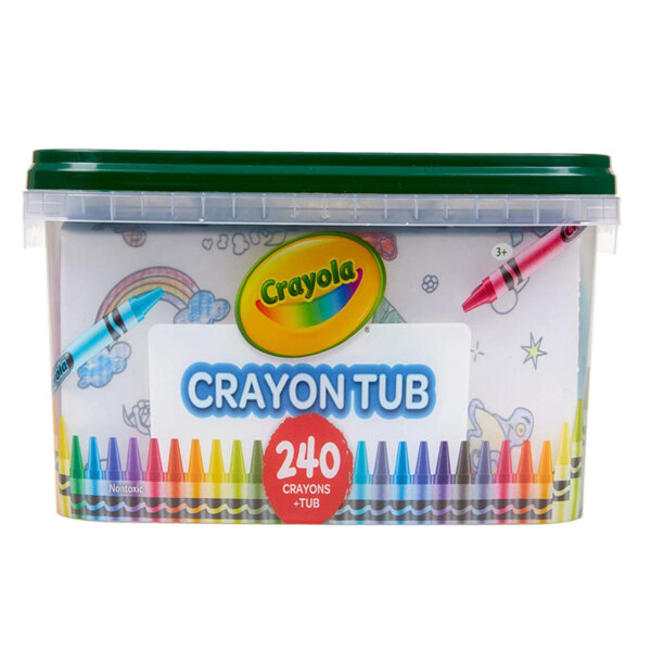 Crayola 240 Crayons, Bulk Crayon Set, 2 of Each Color, Crayon tub Gift