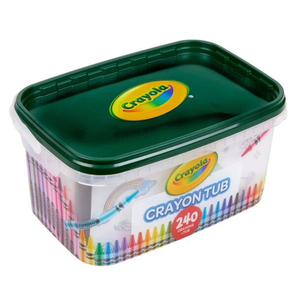 Crayola 240 Crayons, Bulk Crayon Set, 2 of Each Color, Gift for Kids Crayon tub