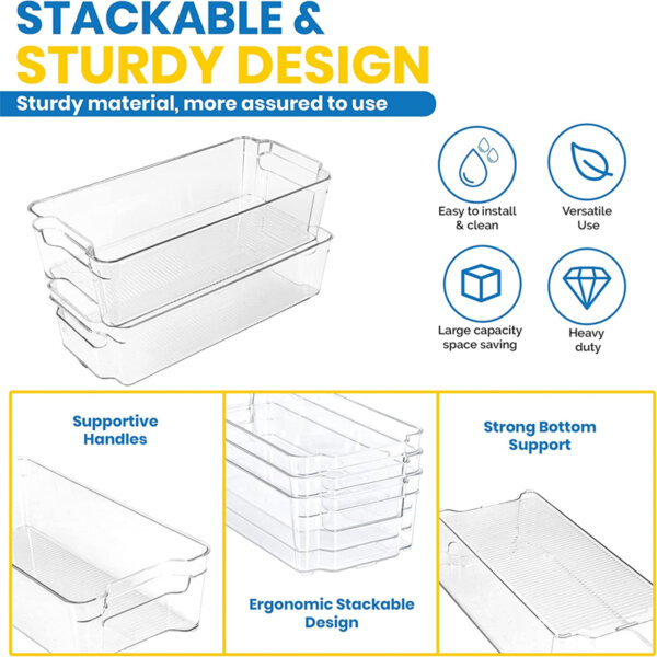 KICHLY Pantry Organizer Stackable & Sturdy Design