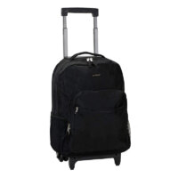 Rockland R01 Luggage Rolling Backpack, Black, 17-Inch