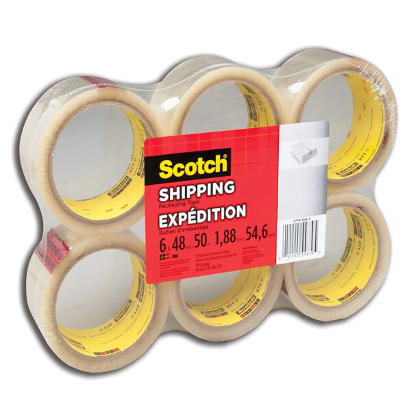 Scotch Packing Tape, 50m, 6 Rolls Shipping Tape