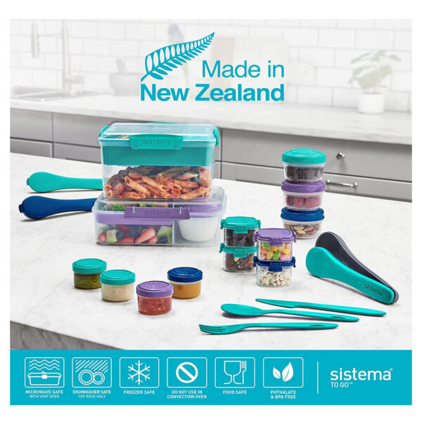 Sistema To Go Collection Bento Box Plastic Lunch and Food Storage Container made in new zealand