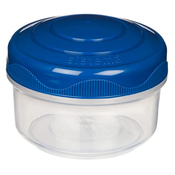 Sistema to Go Collection Mini Bites Small Food Storage Containers, 4.39 oz.130 mL, Blue