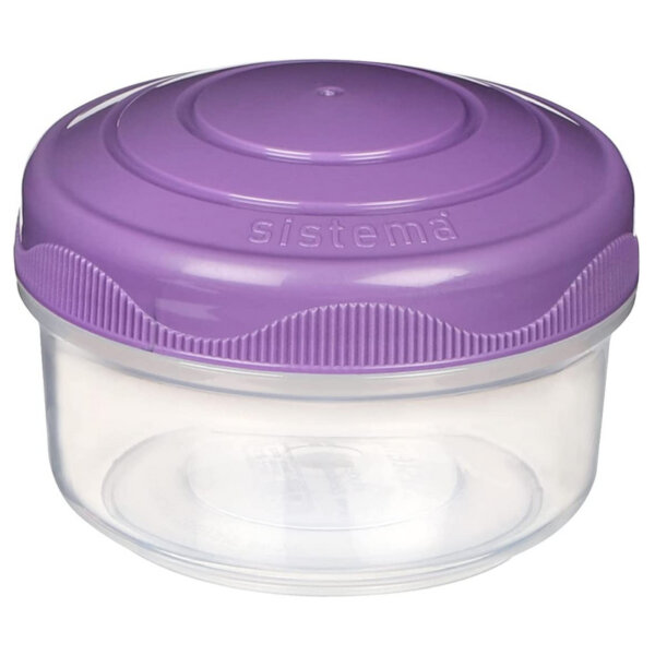 Sistema to Go Collection Mini Bites Small Food Storage Containers, 4.39 oz.130 mL, Pink,