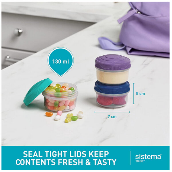 Sistema to Go Collection Mini Bites Small Food Storage Containers Seal Tight