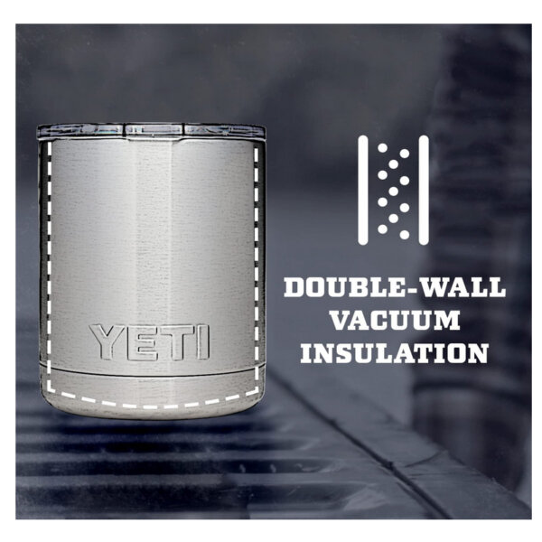 YETI Rambler 10 oz Lowball, Vacuum Insulated, Stainless Steel with MagSlider Lid double wall vacuum