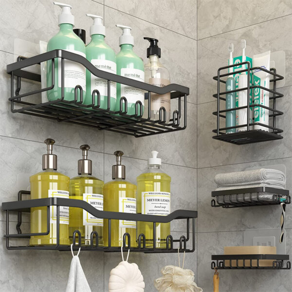 Adhesive Shower Caddy 5-Pack Shower Shelves