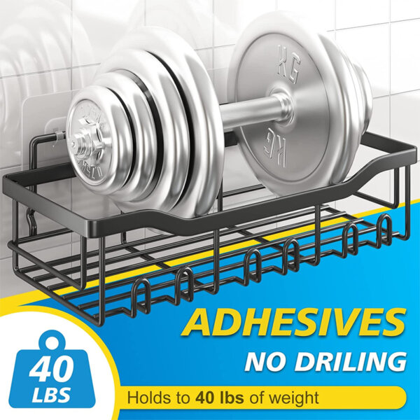 Adhesive Shower Caddy 5-Pack Shower Shelves Adhesives No Driling