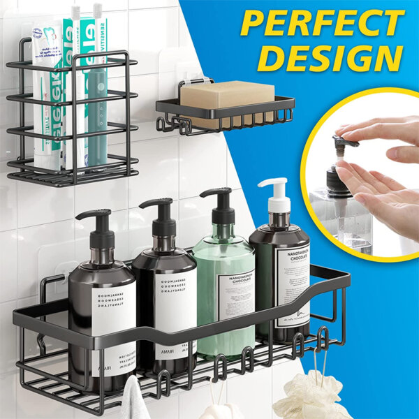 Adhesive Shower Caddy 5-Pack Shower Shelves Perfect Design