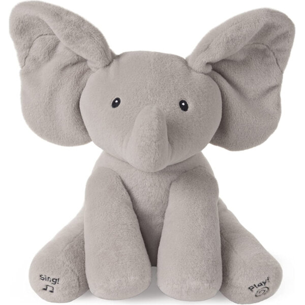 Baby GUND Animated Flappy The Elephant Stuffed Animal Baby Toy Plush for Baby Boys and Girls, Gray, 12 (Song Styles May Vary)