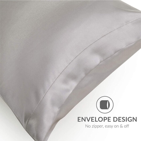 Bedsure Satin Pillow Case Queen Size 2 Pack Envelope design