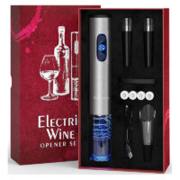 Electric Wine Opener Set Uncle Viner with Charger & Batteries – Gift Idea for Wine Lover – Battery Operated Corkscrew – Automatic Cordless Wine Bottle Opener Rechargeable – Mother’s Day & Christmas Kit