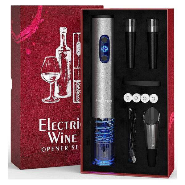 Electric Wine Opener Set Uncle Viner with Charger & Batteries