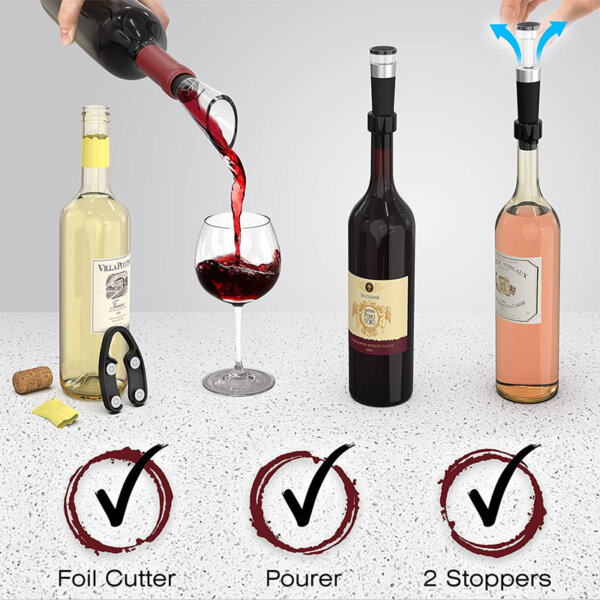 Electric Wine Opener Set Uncle Viner with Charger & Batteries Pourer