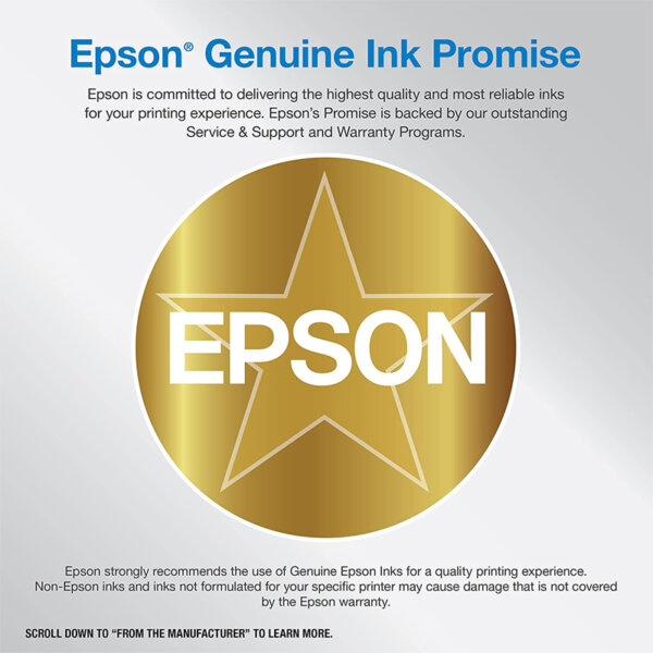 Epson EcoTank ET-3830 Wireless Color All-in-One Cartridge-Free Supertank Printer with Scan, Copy Genuine Ink Promise