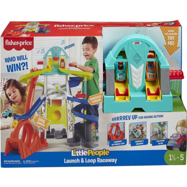 Fisher-Price Little People Toddler Race Track Playset Raceway