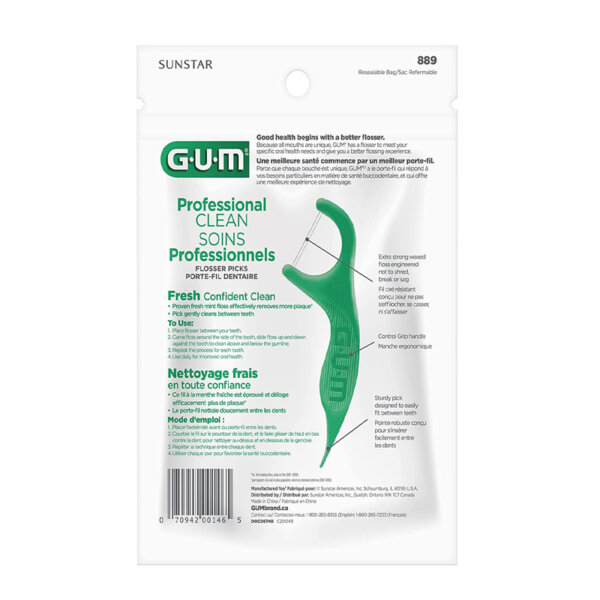 GUM Professional Clean Flossers, Mint Flavored, 150 Count #893
