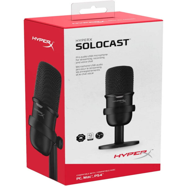 HyperX SoloCast – USB Condenser Gaming Microphone for Mac