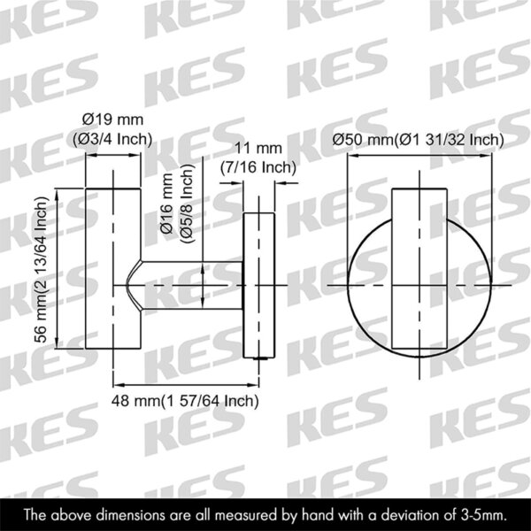 KES Bathroom Towel Hook Wall Robe Hooks for Shower Dimension