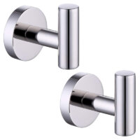 KES Bathroom Towel Hook Wall Robe Hooks for Shower Kitchen Hanging Hanger SUS304 Stainless Steel Polished 2 Pack, A2164-P2