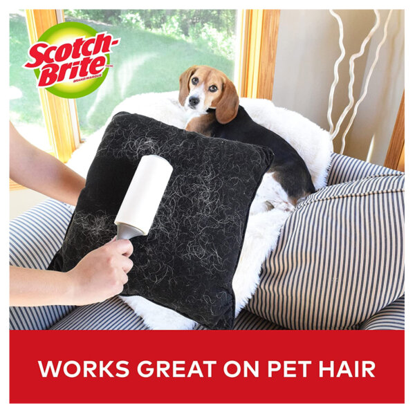 Scotch-Brite Lint Roller Refill, 2 Pack, 65 Sheets Refill, Replacement for Refillable Lint Brush works great on pet hair