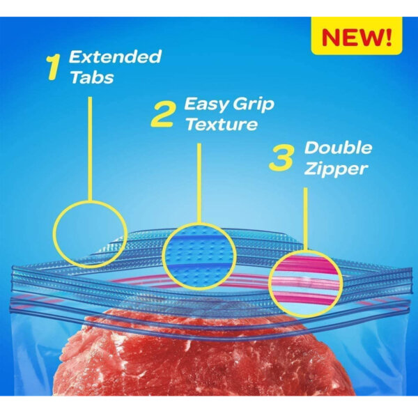 Ziploc Medium Food Storage Freezer Bags, Grip 'n Seal Technology for Easier Grip