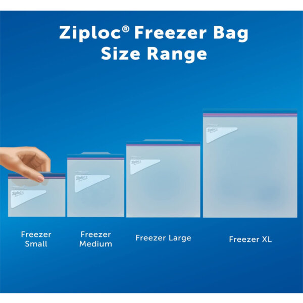 Ziploc Medium Food Storage Freezer Bags, Grip 'n Seal Technology for Easier Grip Size range