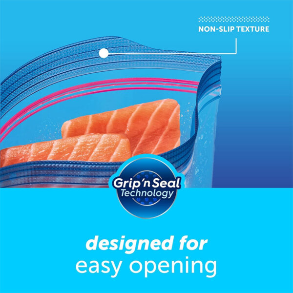 Ziploc Medium Food Storage Freezer Bags, Grip 'n Seal Technology for Easier Grip designed for easy opening