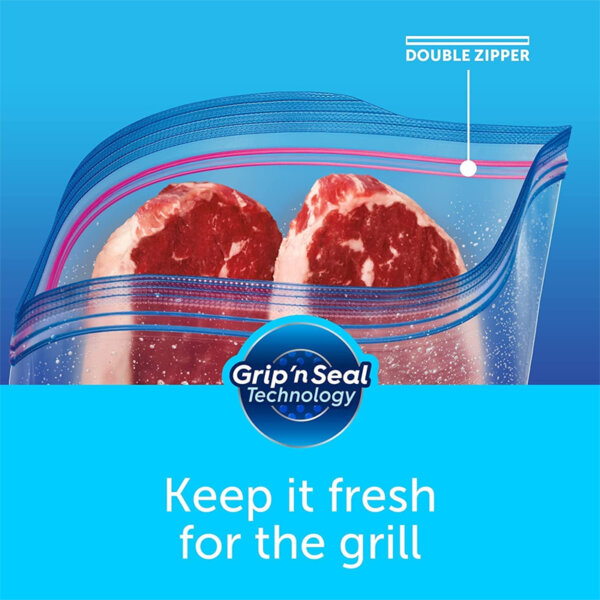 Ziploc Medium Food Storage Freezer Bags, Grip 'n Seal Technology for Easier Grip keep it fresh for the grill