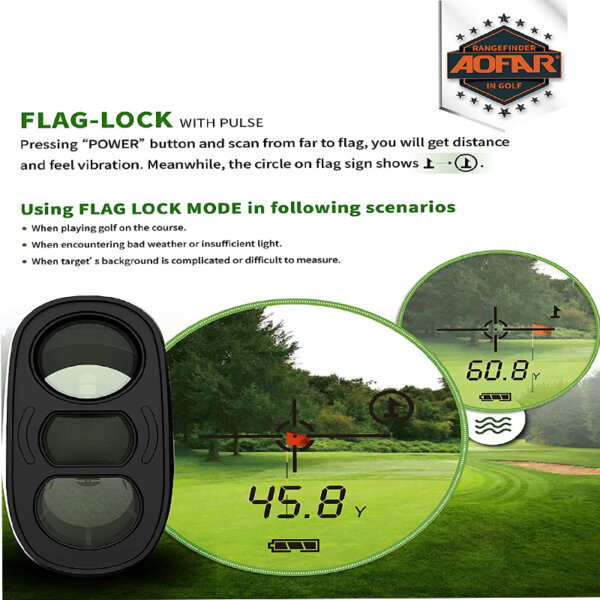 AOFAR GX-6F PRO Golf Rangefinder Flag Lock