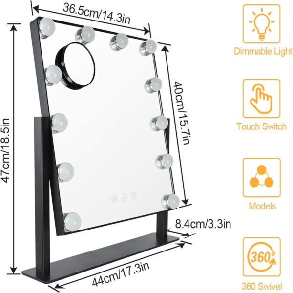 Depuley Vanity Mirror Lights, Hollywood Makeup Mirror Lighted Size