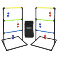 GoSports Pro Grade Ladder Toss Indoor/Outdoor Game Set with 6 Soft Rubber Bolo Balls, Travel Carrying Case
